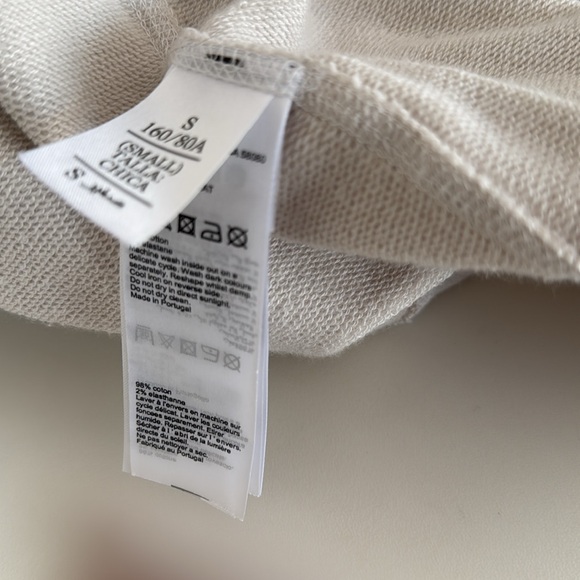 ALL SAINTS Dahlia Cream Open Front Asymmetrical Zip Collar Sweatshirt S - Picture 7 of 7